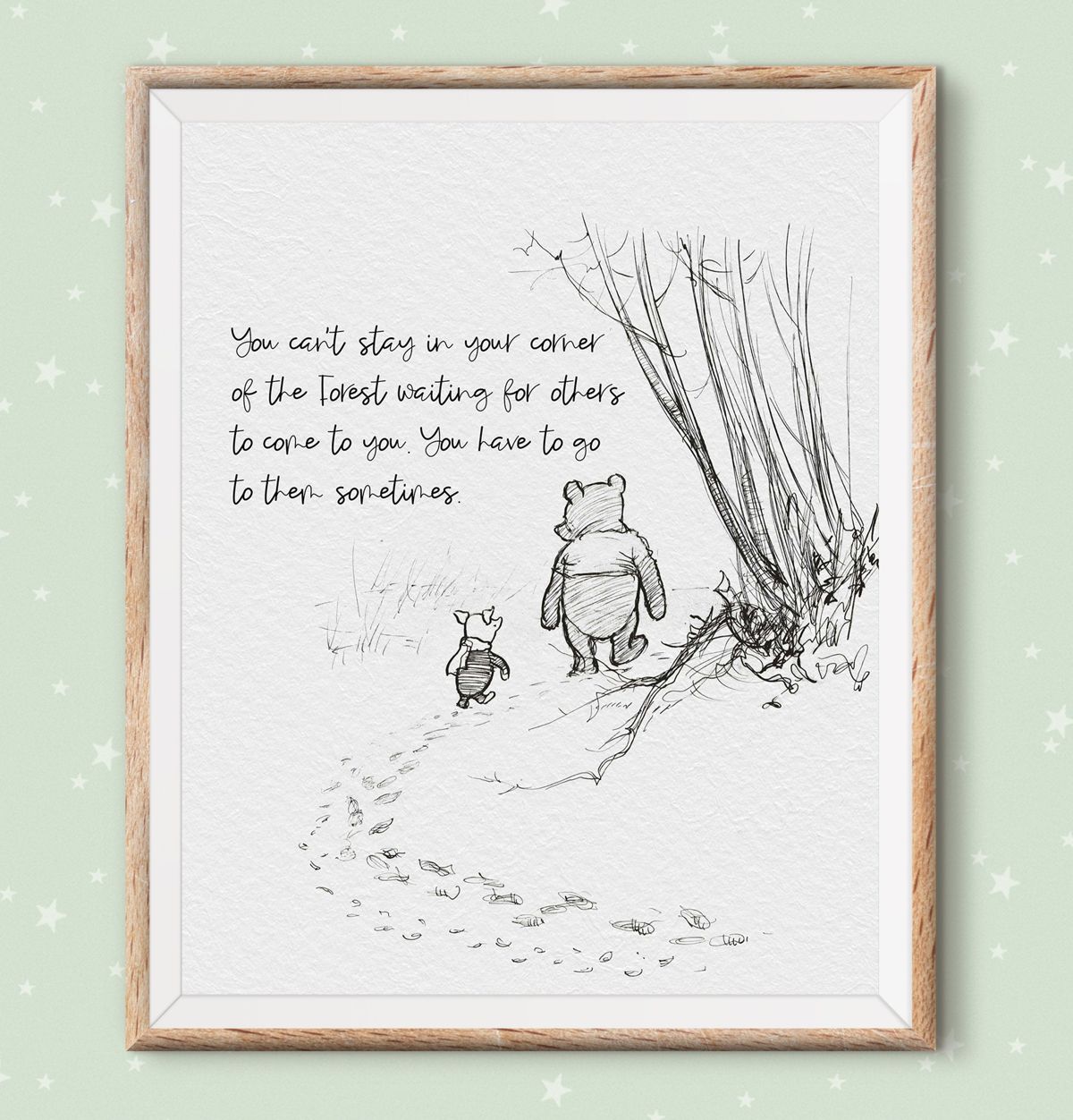 Nursery Wall Art Classic Winnie The Pooh, Pooh Printable Quote Piglet