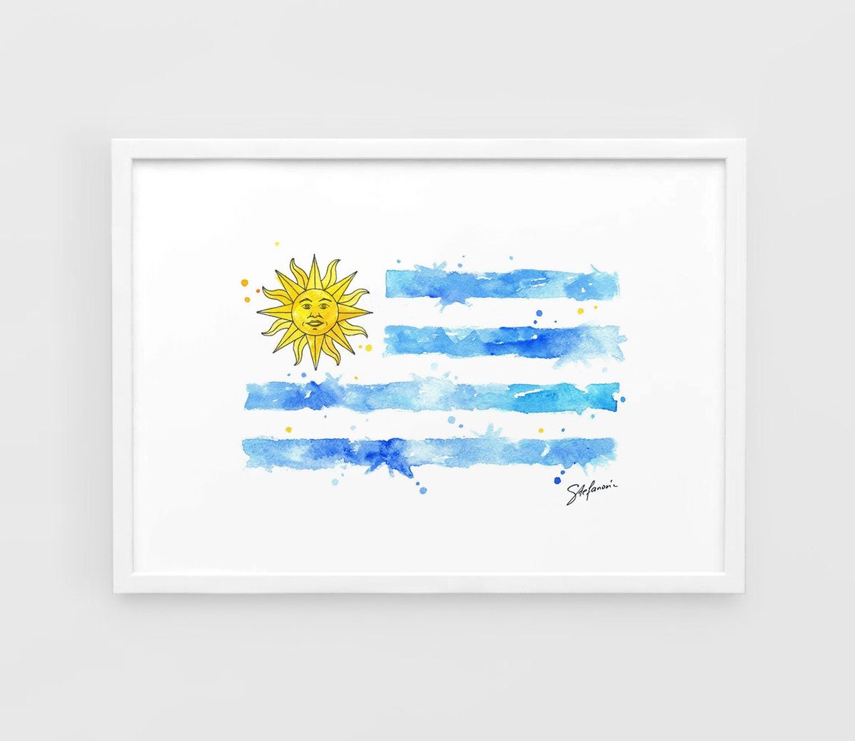 Download Uruguay Flag World Cup 2018 - Wall Art Print Watercolor Painting Football Home Decor Gifts ...